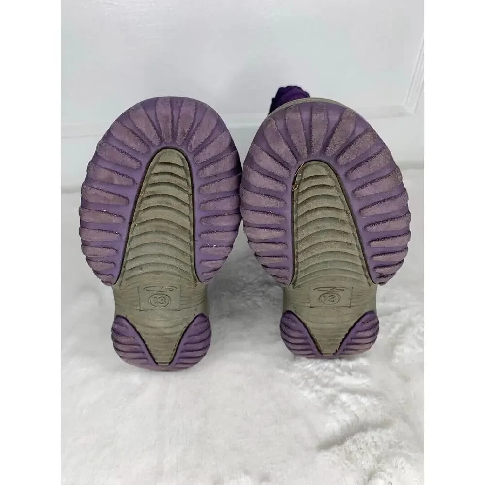 Girls Target Winter Snow Boots Purple Quilted Size 13